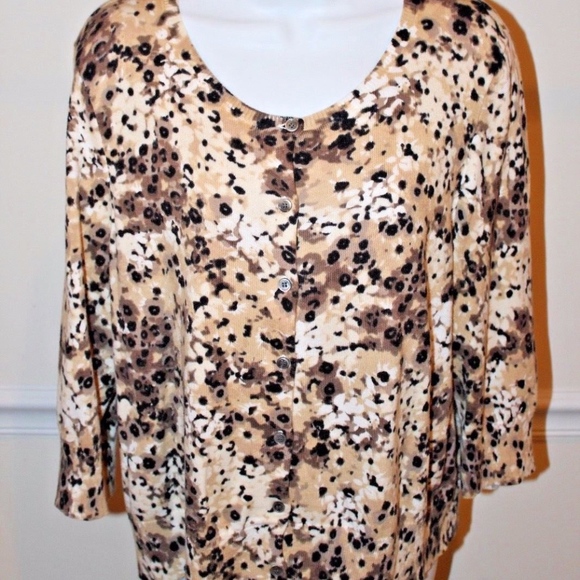 J. Jill Sweaters - SOLD J. Jill size L Large Cheetah Print Cardigan